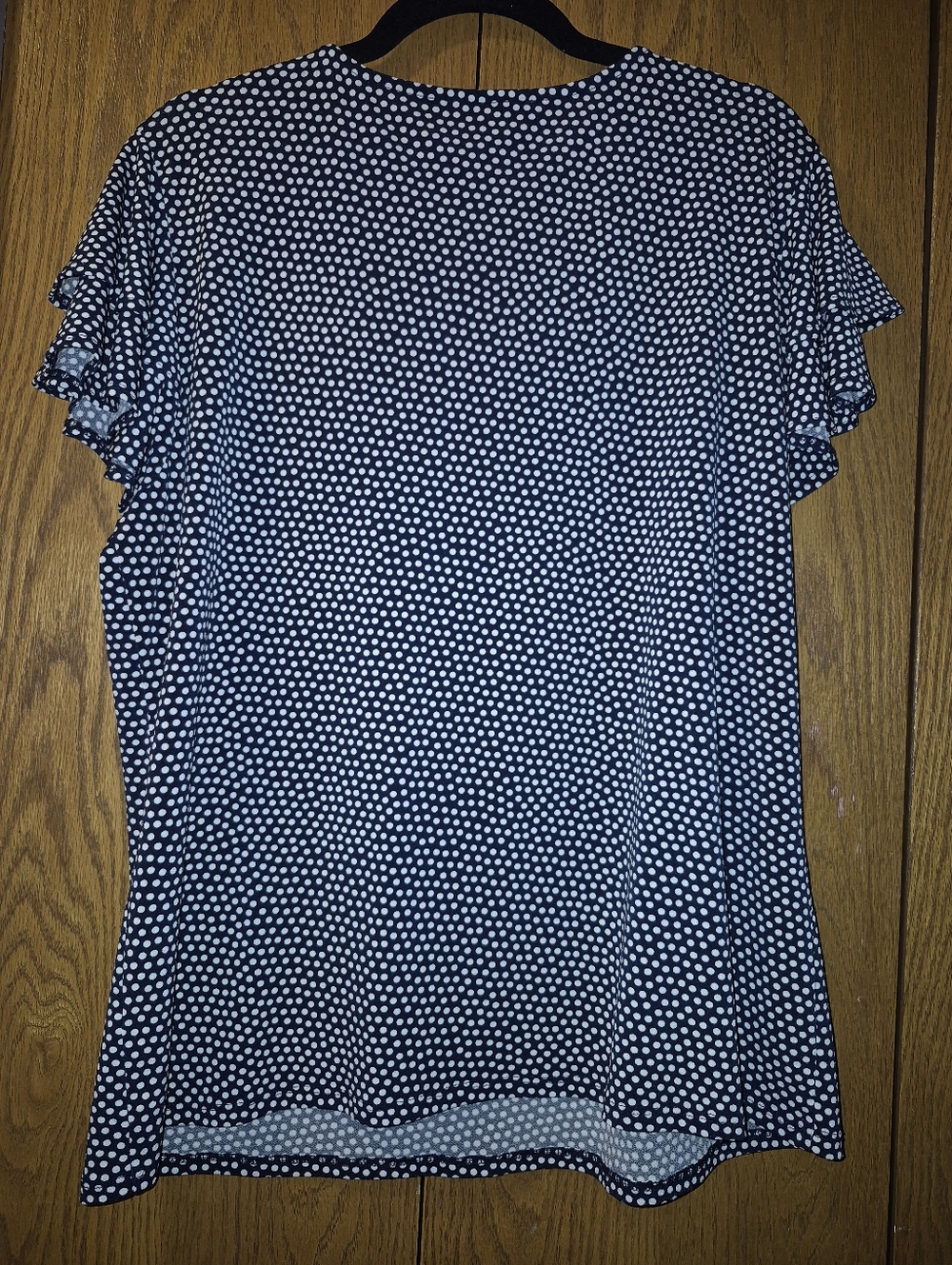 Polka Dot Short Sleeve Women’s Top - Navy/White - Picture 2 of 4